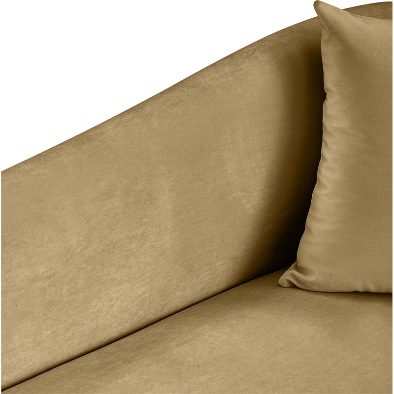 Bowery Hill Contemporary Rich Curves Camel Durable Velvet Accent Chair