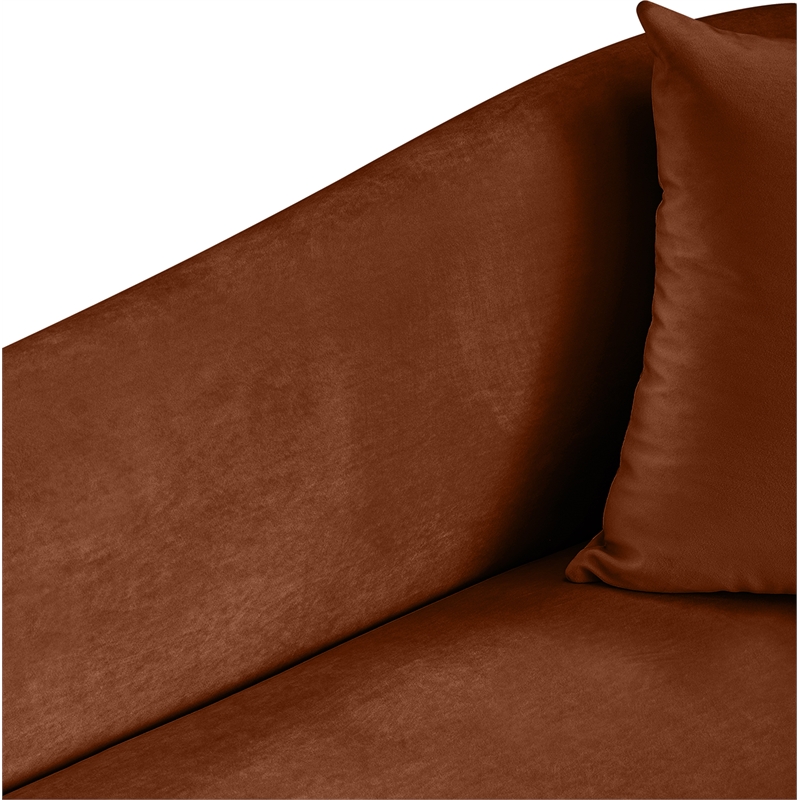 Bowery Hill Contemporary Rich Curves Cognac Durable Velvet Accent Chair