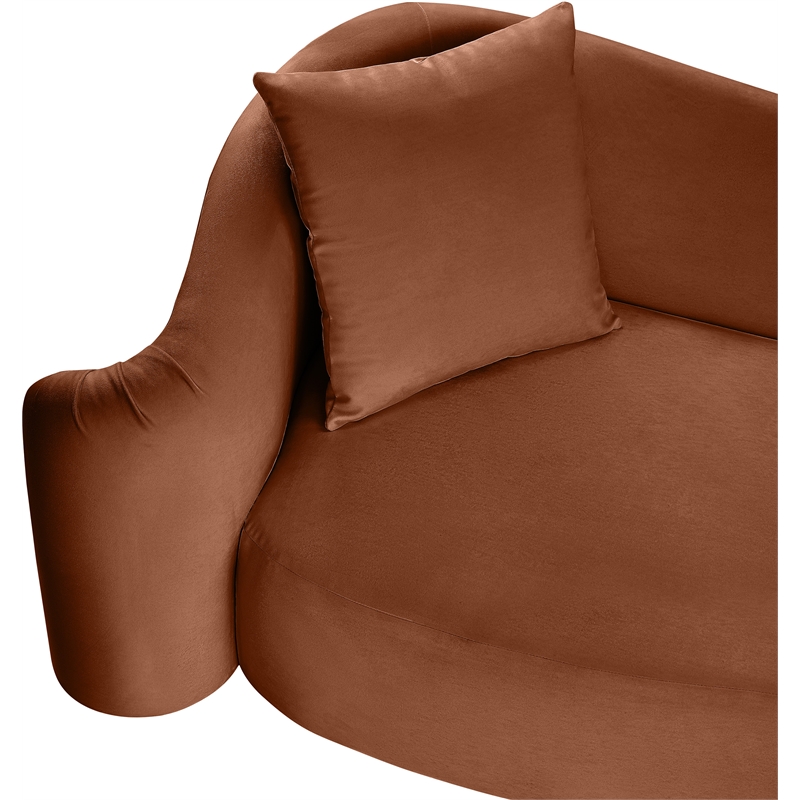 Bowery Hill Contemporary Rich Curves Cognac Durable Velvet Accent Chair