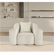 Bowery Hill Contemporary Rich Curves Cream Durable Velvet Accent Chair