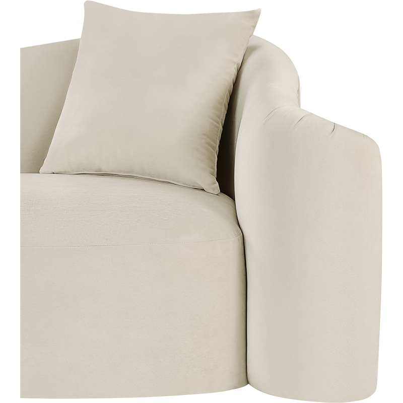 Bowery Hill Contemporary Rich Curves Cream Durable Velvet Accent Chair