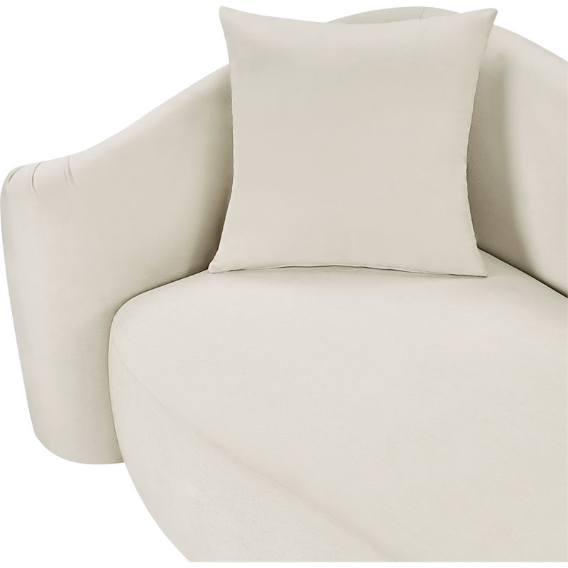 Bowery Hill Contemporary Rich Curves Cream Durable Velvet Accent Chair