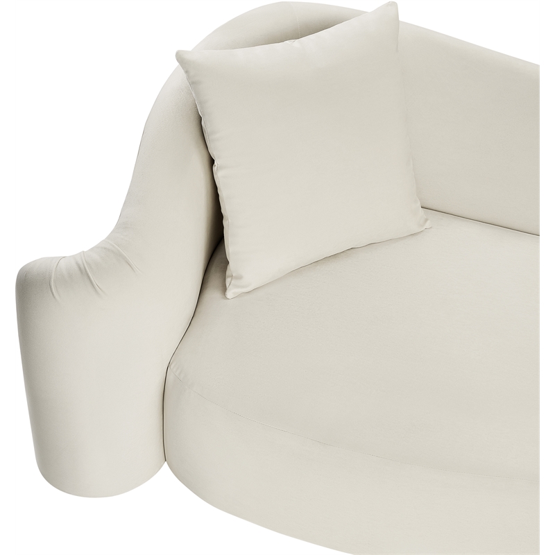 Bowery Hill Contemporary Rich Curves Cream Durable Velvet Accent Chair
