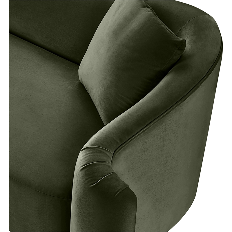 Bowery Hill Contemporary Rich Curves Green Durable Velvet Accent Chair