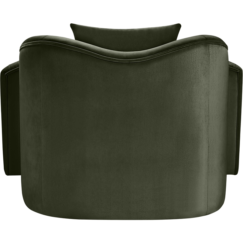 Bowery Hill Contemporary Rich Curves Green Durable Velvet Accent Chair