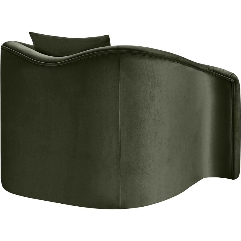 Bowery Hill Contemporary Rich Curves Green Durable Velvet Accent Chair