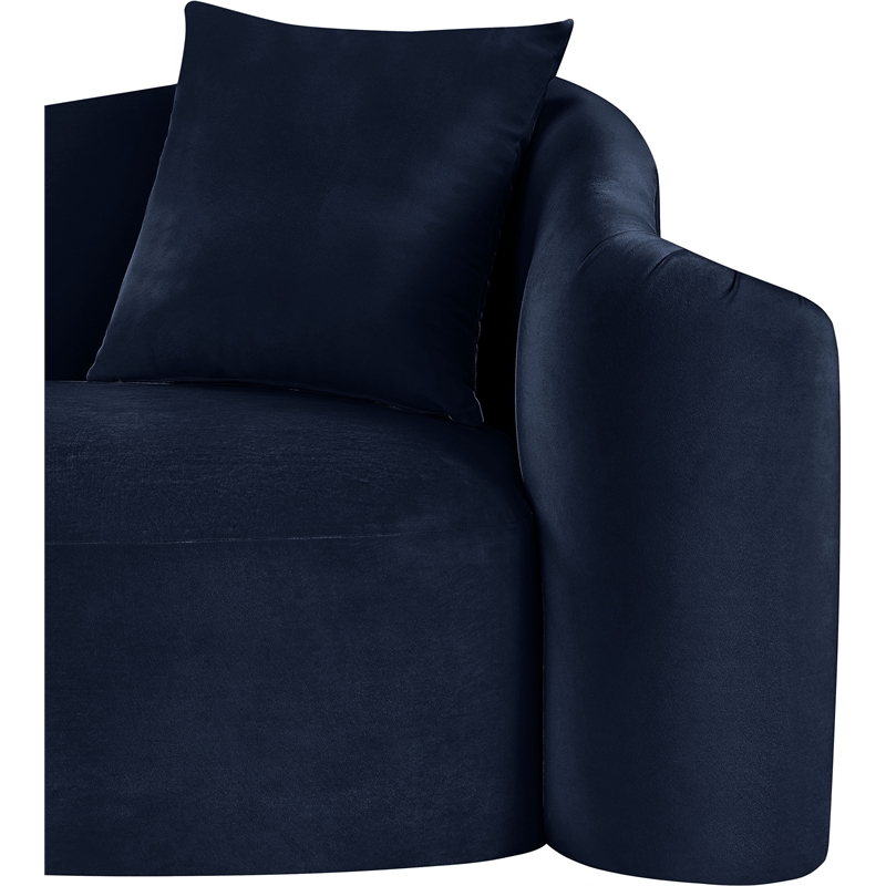 Bowery Hill Contemporary Rich Curves Navy Durable Velvet Accent Chair