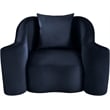 Bowery Hill Contemporary Rich Curves Navy Durable Velvet Accent Chair