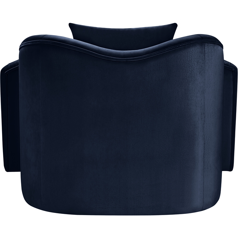 Bowery Hill Contemporary Rich Curves Navy Durable Velvet Accent Chair