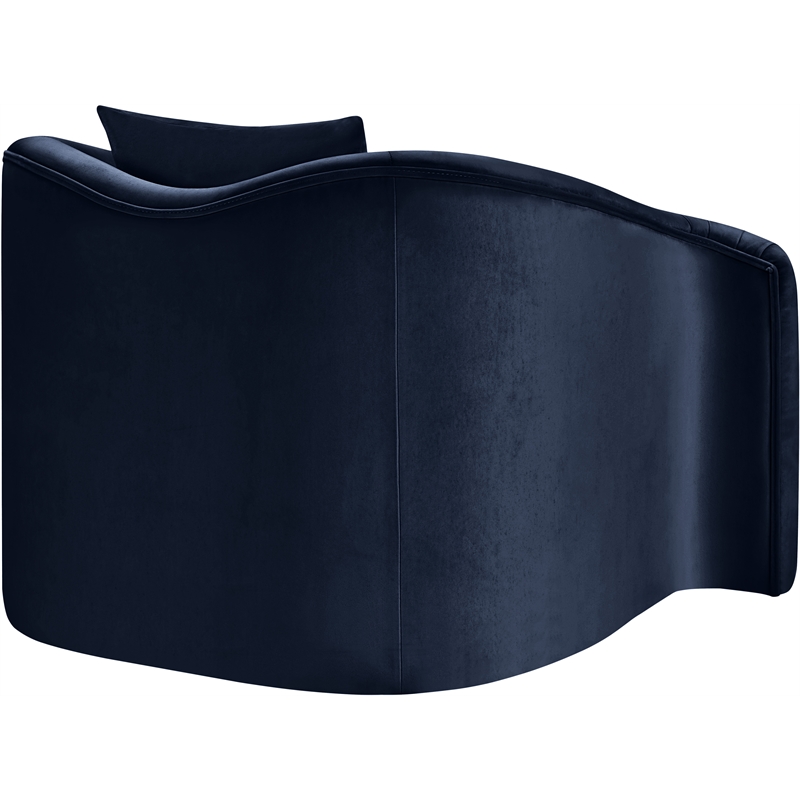 Bowery Hill Contemporary Rich Curves Navy Durable Velvet Accent Chair