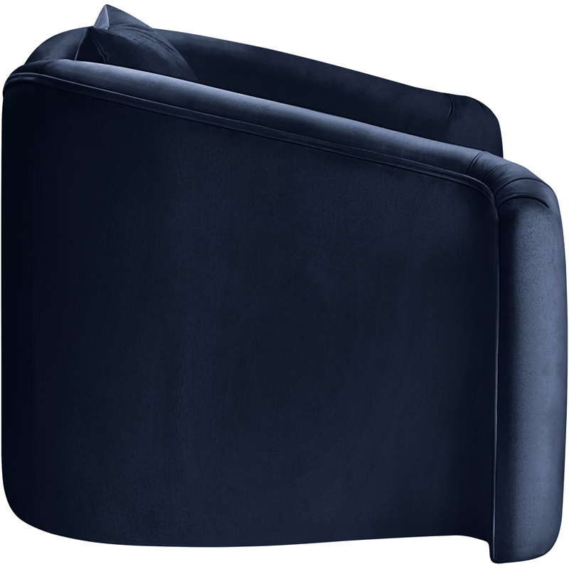 Bowery Hill Contemporary Rich Curves Navy Durable Velvet Accent Chair