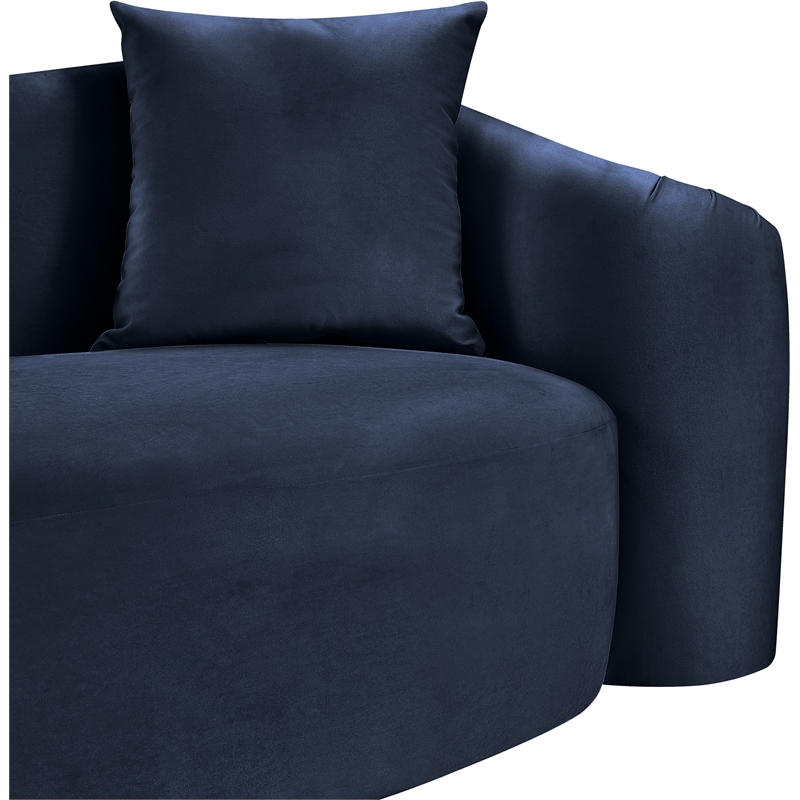 Bowery Hill Contemporary Rich Curves Navy Durable Velvet Accent Chair
