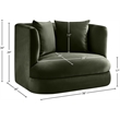 Bowery Hill Contemporary Solid Wood Frame Green Durable Velvet Accent Chair