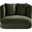 Bowery Hill Contemporary Solid Wood Frame Green Durable Velvet Accent Chair