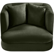 Bowery Hill Contemporary Solid Wood Frame Green Durable Velvet Accent Chair