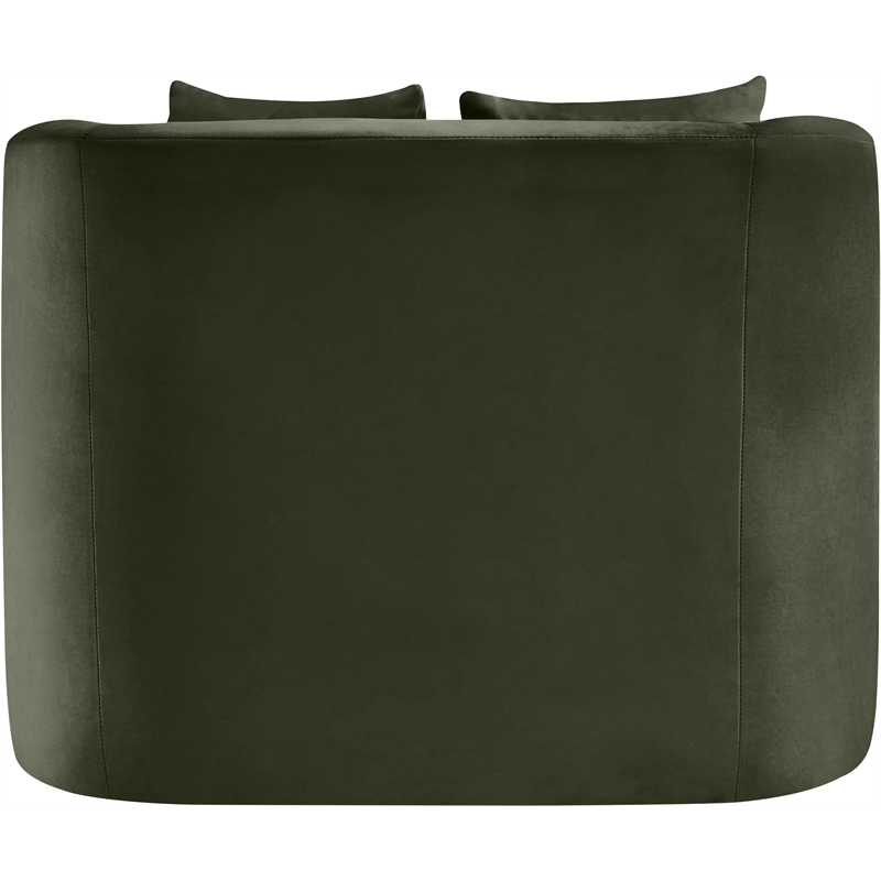 Bowery Hill Contemporary Solid Wood Frame Green Durable Velvet Accent Chair