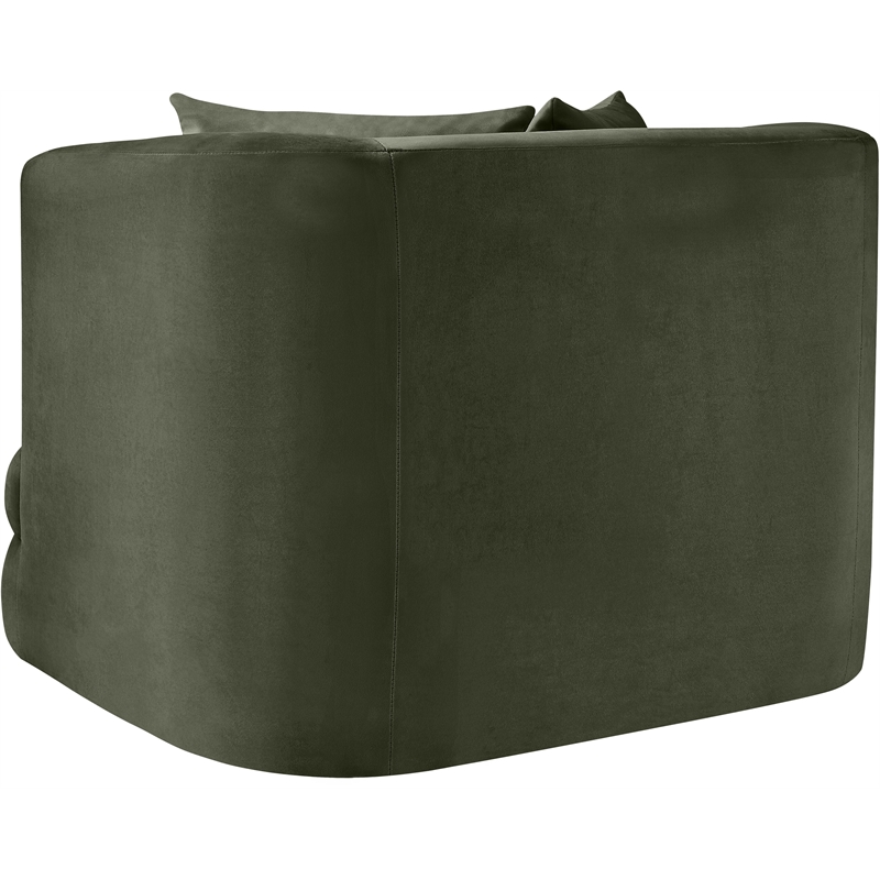 Bowery Hill Contemporary Solid Wood Frame Green Durable Velvet Accent Chair