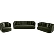 Bowery Hill Contemporary Solid Wood Frame Green Durable Velvet Sofa