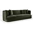 Bowery Hill Contemporary Solid Wood Frame Green Durable Velvet Sofa