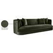 Bowery Hill Contemporary Solid Wood Frame Green Durable Velvet Sofa