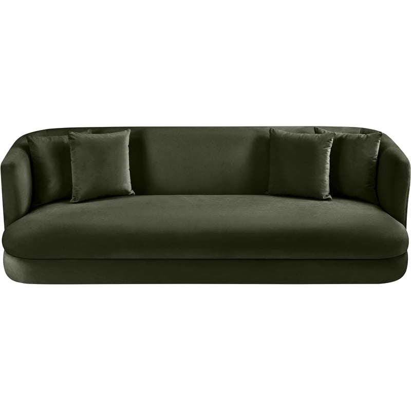 Bowery Hill Contemporary Solid Wood Frame Green Durable Velvet Sofa