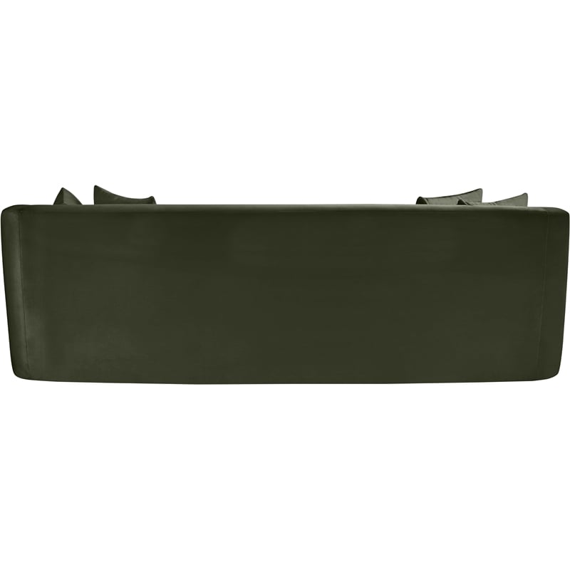 Bowery Hill Contemporary Solid Wood Frame Green Durable Velvet Sofa