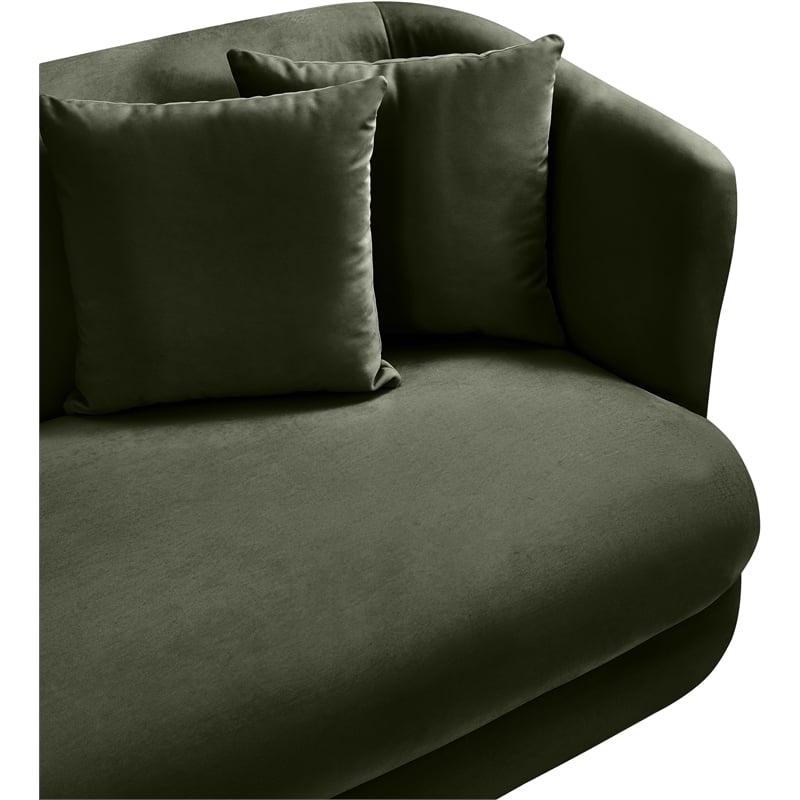 Bowery Hill Contemporary Solid Wood Frame Green Durable Velvet Sofa