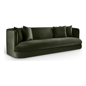 Bowery Hill Contemporary Solid Wood Frame Green Durable Velvet Sofa