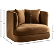 Bowery Hill Contemporary Solid Wood Frame Saddle Durable Velvet Accent Chair