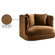 Bowery Hill Contemporary Solid Wood Frame Saddle Durable Velvet Accent Chair