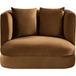 Bowery Hill Contemporary Solid Wood Frame Saddle Durable Velvet Accent Chair