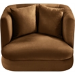 Bowery Hill Contemporary Solid Wood Frame Saddle Durable Velvet Accent Chair