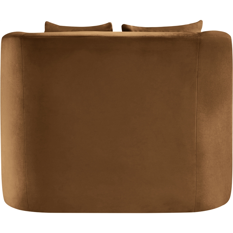 Bowery Hill Contemporary Solid Wood Frame Saddle Durable Velvet Accent Chair
