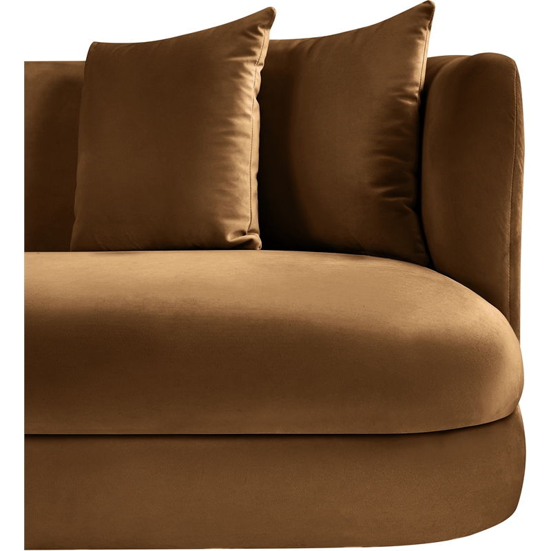 Bowery Hill Contemporary Solid Wood Frame Saddle Durable Velvet Accent Chair