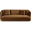 Bowery Hill Contemporary Solid Wood Frame Saddle Durable Velvet Sofa