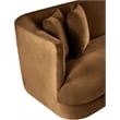 Bowery Hill Contemporary Solid Wood Frame Saddle Durable Velvet Sofa