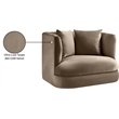 Bowery Hill Contemporary Solid Wood Frame Taupe Durable Velvet Accent Chair