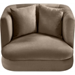 Bowery Hill Contemporary Solid Wood Frame Taupe Durable Velvet Accent Chair