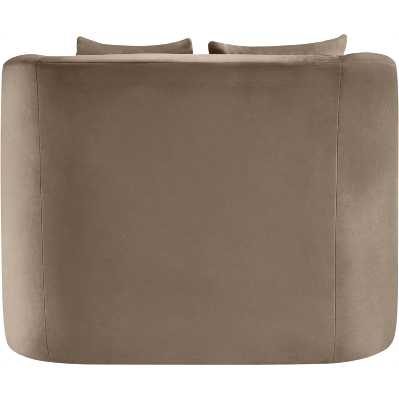 Bowery Hill Contemporary Solid Wood Frame Taupe Durable Velvet Accent Chair