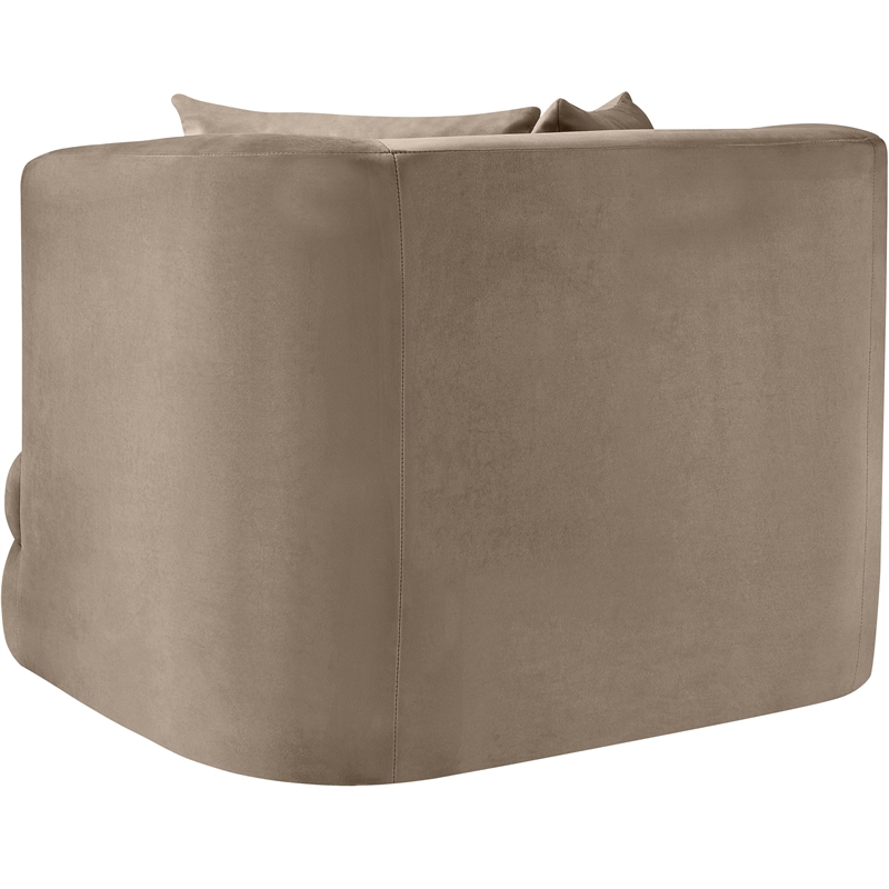 Bowery Hill Contemporary Solid Wood Frame Taupe Durable Velvet Accent Chair