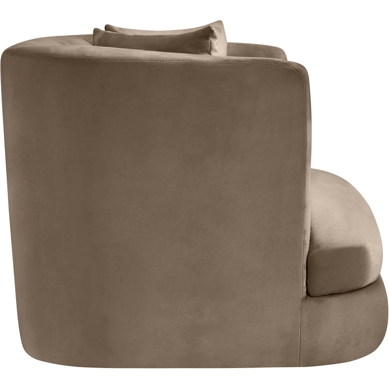 Bowery Hill Contemporary Solid Wood Frame Taupe Durable Velvet Accent Chair