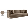 Bowery Hill Contemporary Solid Wood Frame Taupe Durable Velvet Sofa