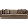 Bowery Hill Contemporary Solid Wood Frame Taupe Durable Velvet Sofa