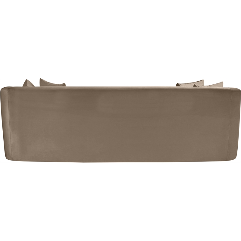 Bowery Hill Contemporary Solid Wood Frame Taupe Durable Velvet Sofa