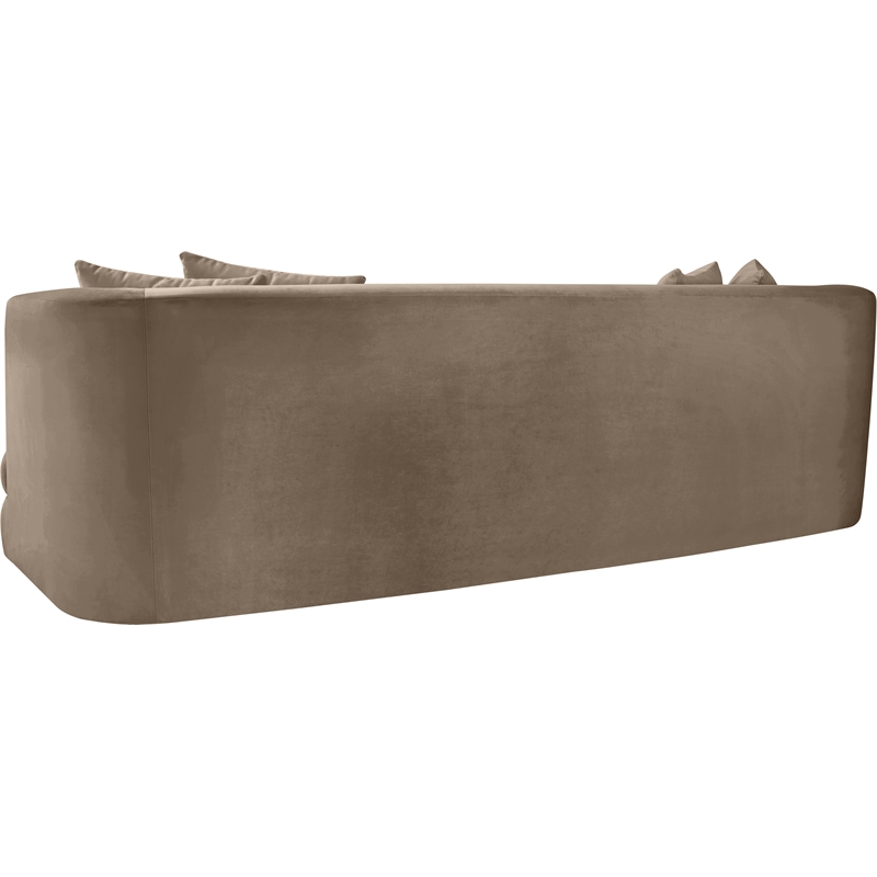 Bowery Hill Contemporary Solid Wood Frame Taupe Durable Velvet Sofa