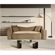 Bowery Hill Contemporary Rich Curves Beige Durable Velvet Sofa