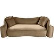 Bowery Hill Contemporary Rich Curves Beige Durable Velvet Sofa