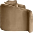 Bowery Hill Contemporary Rich Curves Beige Durable Velvet Sofa