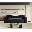 Bowery Hill Contemporary Rich Curves Black Durable Velvet Sofa
