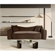 Bowery Hill Contemporary Rich Curves Brown Durable Velvet Sofa